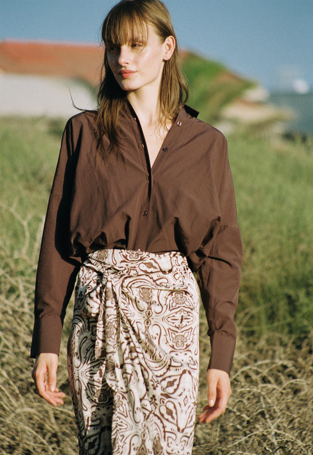 Brown Poplin Shirt