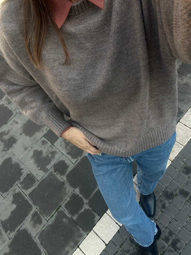 Brown Melange Knit