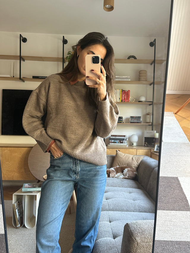 Brown Melange Knit